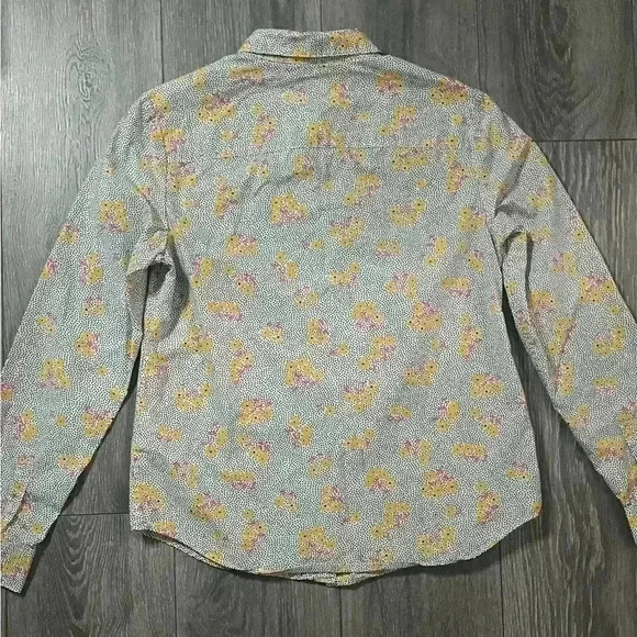 Boden 100% Cotton Polka Dot Floral Button Down Top Size 4R - Picture 2 of 8